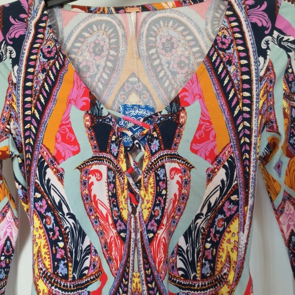 NWT XS Free People Pick A Place bodysuit red combo - Picture 2 of 6